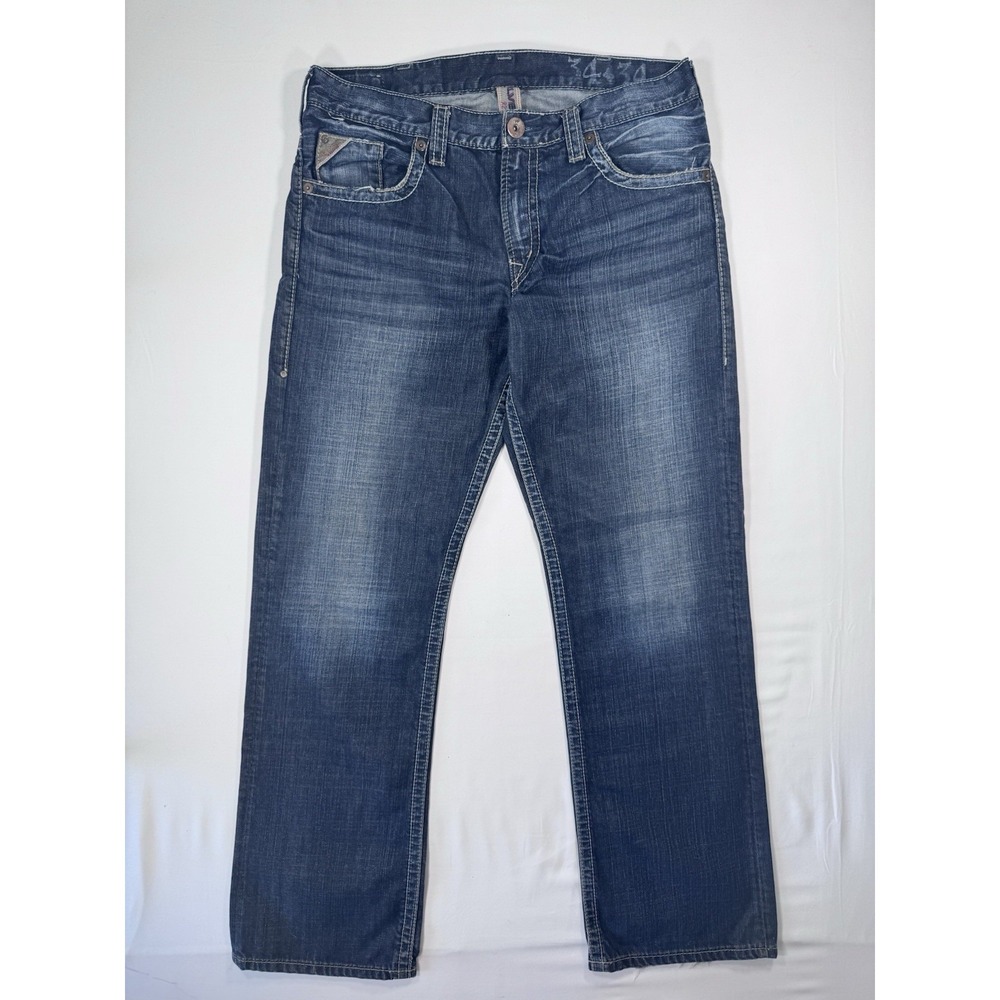 Silver Jeans Co Gordie Jeans Mens 34x34 Blue Med Wash Relaxed Straight Denim